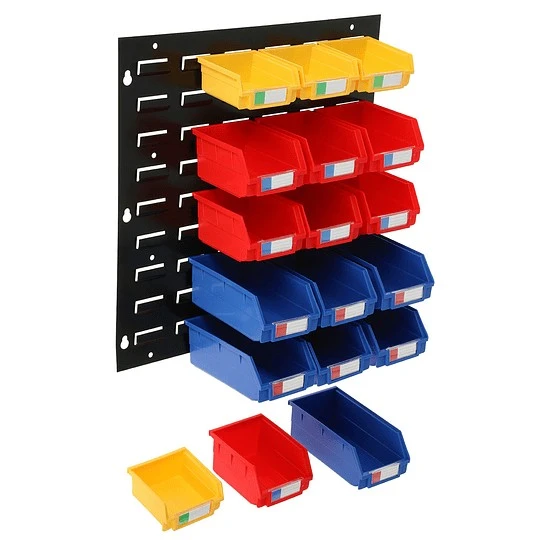 Plastic Pegboard Back Hang Parts Storage Bins factory